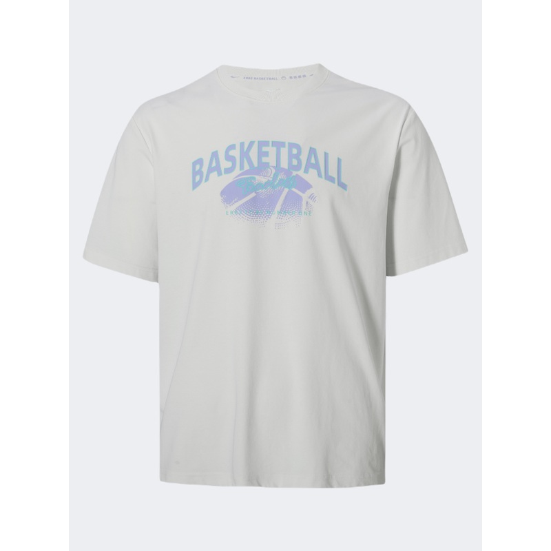 Erke Fearless Men Basketball T-Shirt Cheese White/Violet