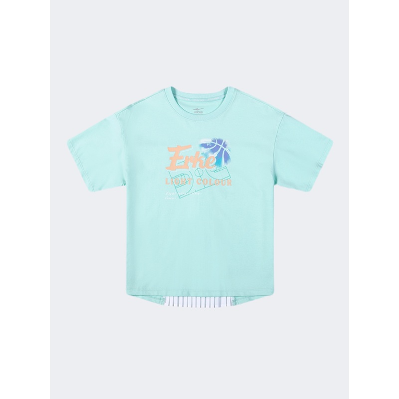 Erke Kids-Girls Training T-Shirt Sea Green