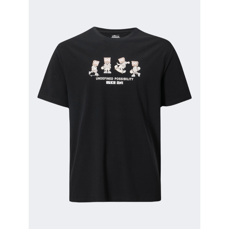 Erke Men Lifestyle T-Shirt Black/White/Beige