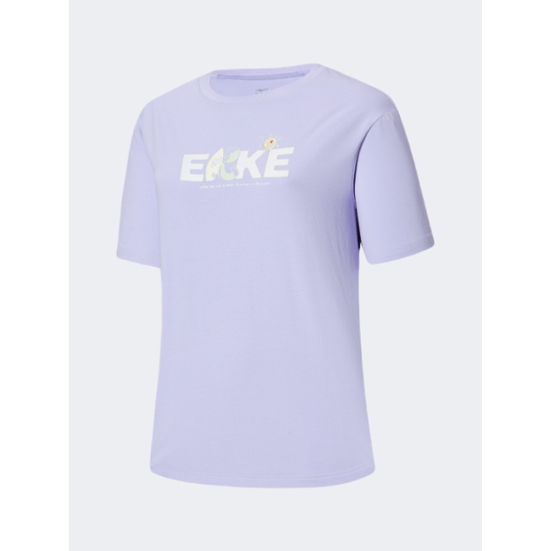 Erke Women Lifestyle T-Shirt Sea Mist Purple