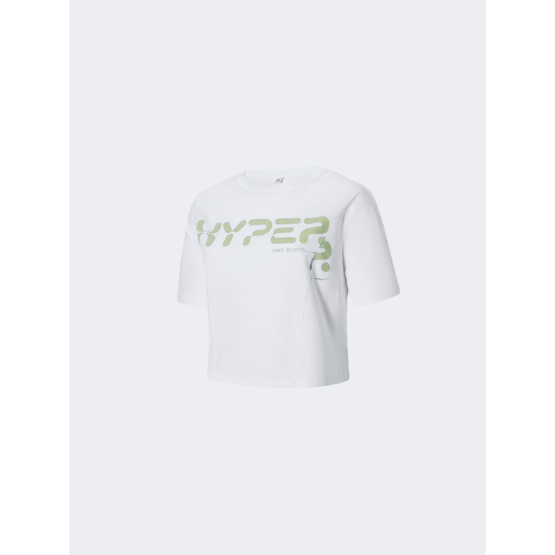 Erke Women Lifestyle T-Shirt White/Lime