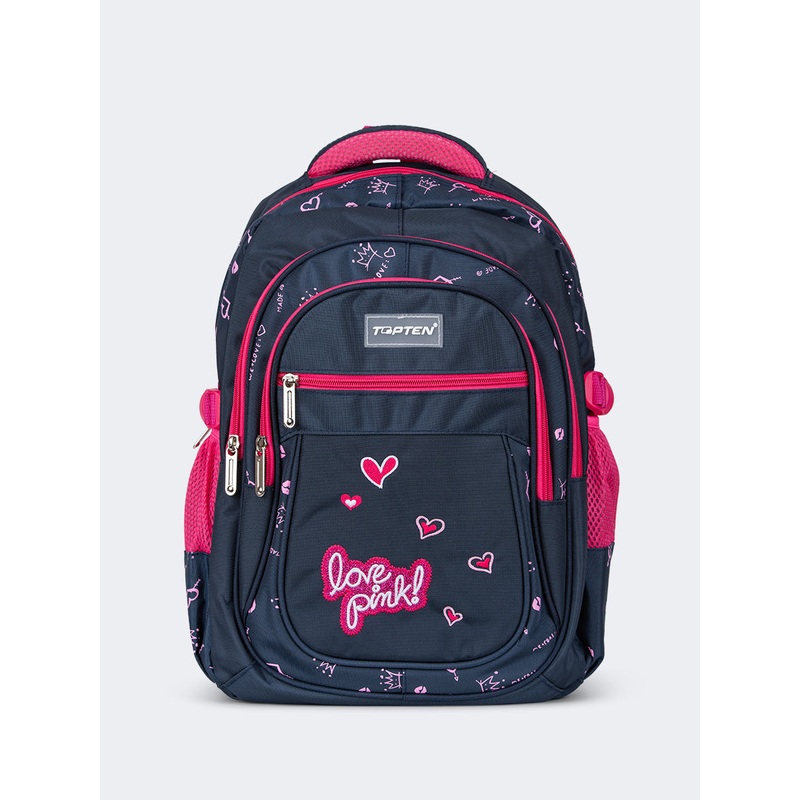 Topten Accessories The Ultimate Love School Backpack Unisex Back To School Bag Pink/Turquoise