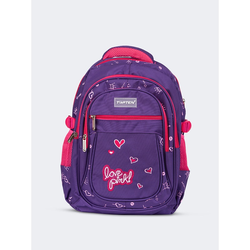 Topten Accessories The Ultimate Love School Backpack Unisex Back To School Bag Purple/Pink