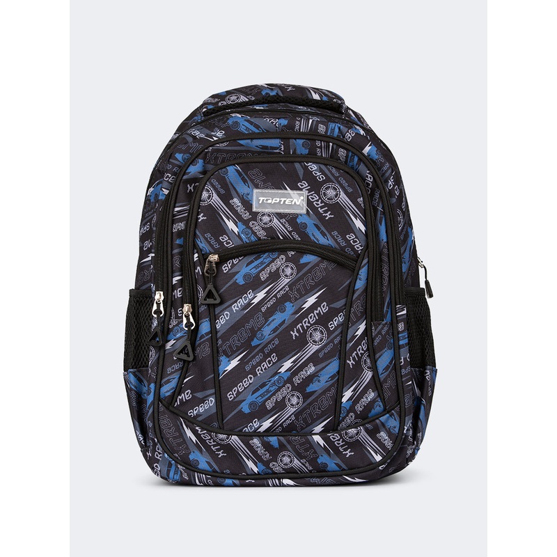 Topten Accessories The Ultimate Racing Cars School Backpack Unisex Back To School Bag Blue