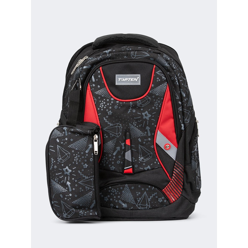 Topten Accessories The Ultimate School Backpack Unisex Back To School Bag Black/Lime