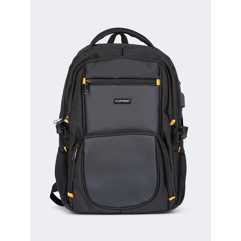 Topten Accessories The Ultimate School Backpack Unisex Back To School Bag Black/Yellow