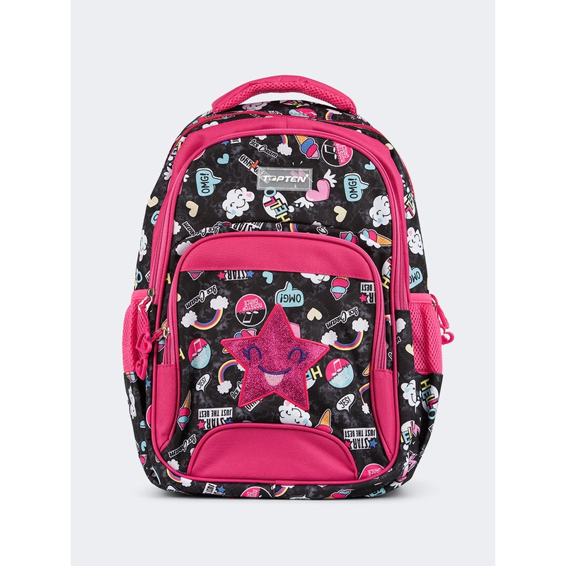 Topten Accessories The Ultimate Sky And Stars School Backpack Unisex Back To School Bag Black