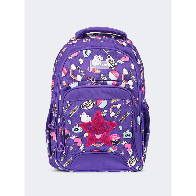 Topten Accessories The Ultimate Sky And Stars School Backpack Unisex Back To School Bag Purple