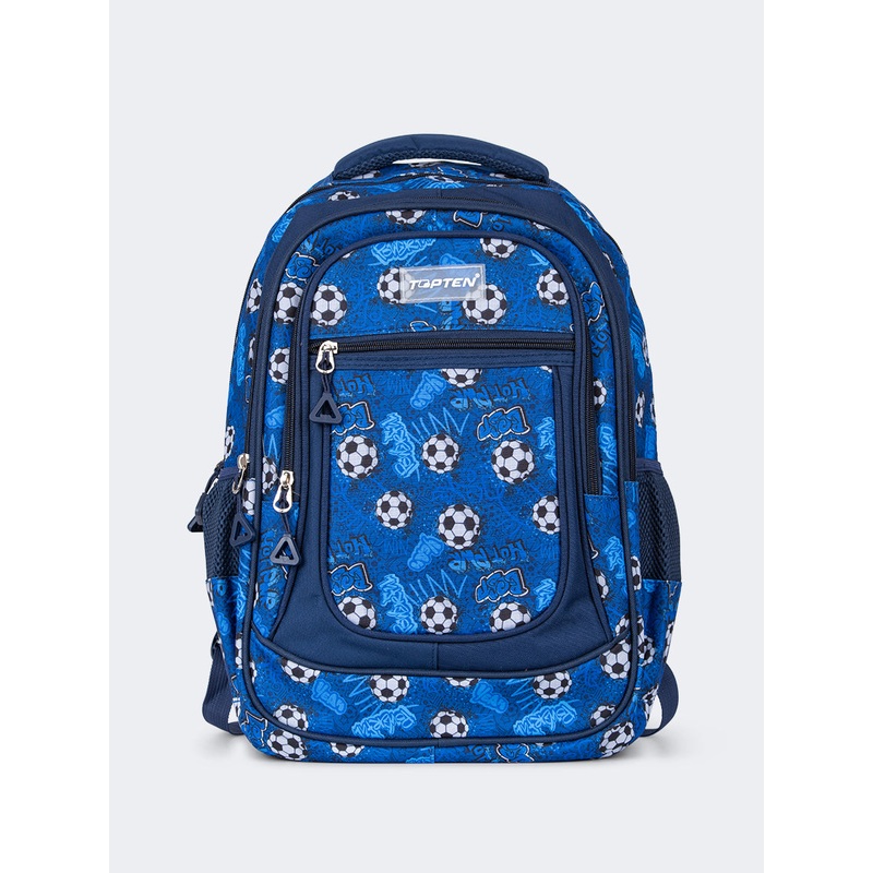 Topten Accessories The Ultimate Soccer  Backpack Unisex Back To School Bag Blue/White