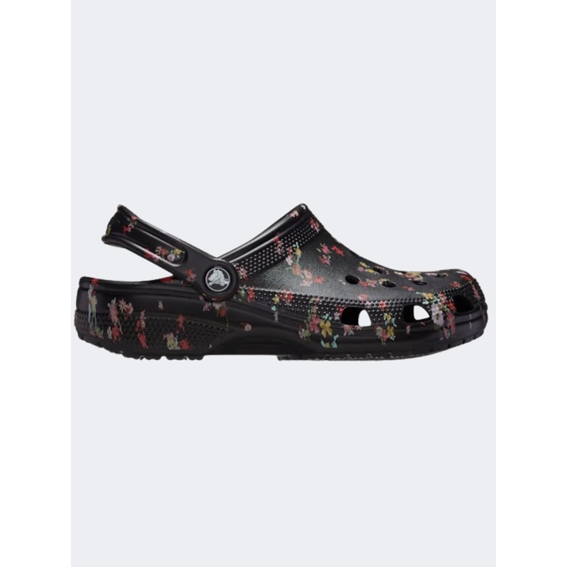 Crocs Classic Ditsy Floral Clog Unisex Lifestyle Slippers Black