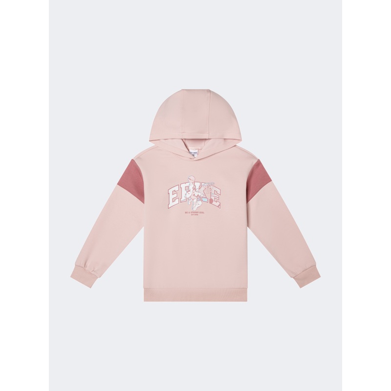 Erke Kids-Girls Lifestyle Hoody Light Pink