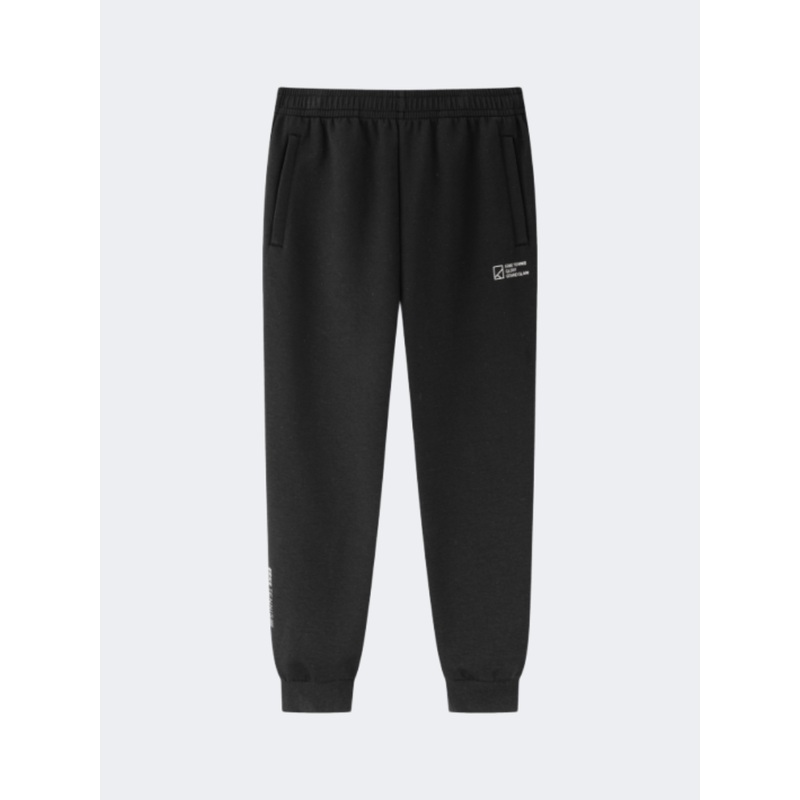 Erke Knitted Cropped Men Tennis Pant Black