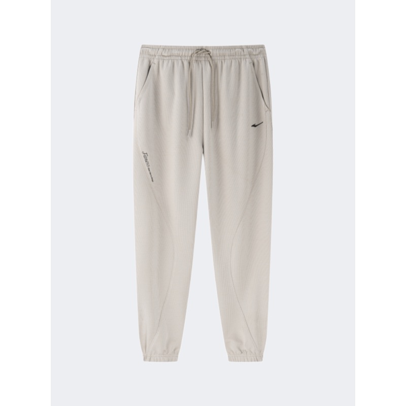 Erke Knitted Cropped Women Training Pant Pale Khaki