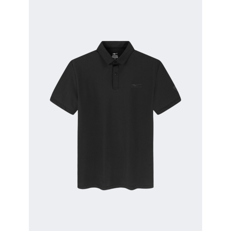 Erke Micro Collar Men Tennis Polo Short Sleeve Black