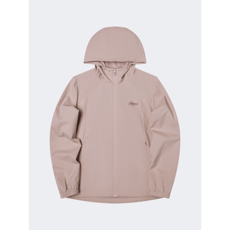 Erke Women Training Jacket Cream Pink