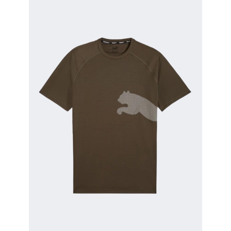 Puma Train All Day Big Cat Men Training T-Shirt Dark Olive