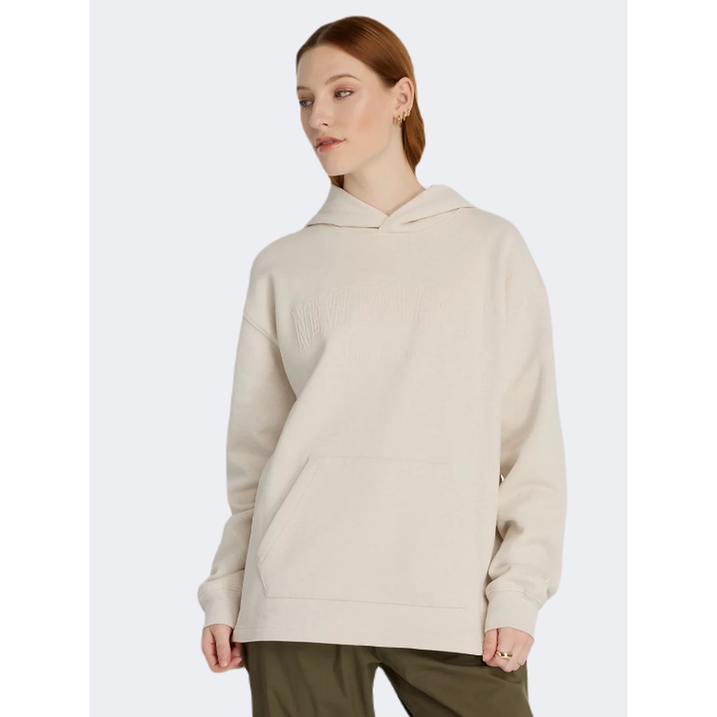 New Balance Embossed Graphic Women Lifestyle Hoody Linen Heather