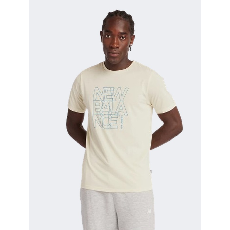 New Balance Essential Heathertech Graphic Men Performanc T-Shirt Pale Moss
