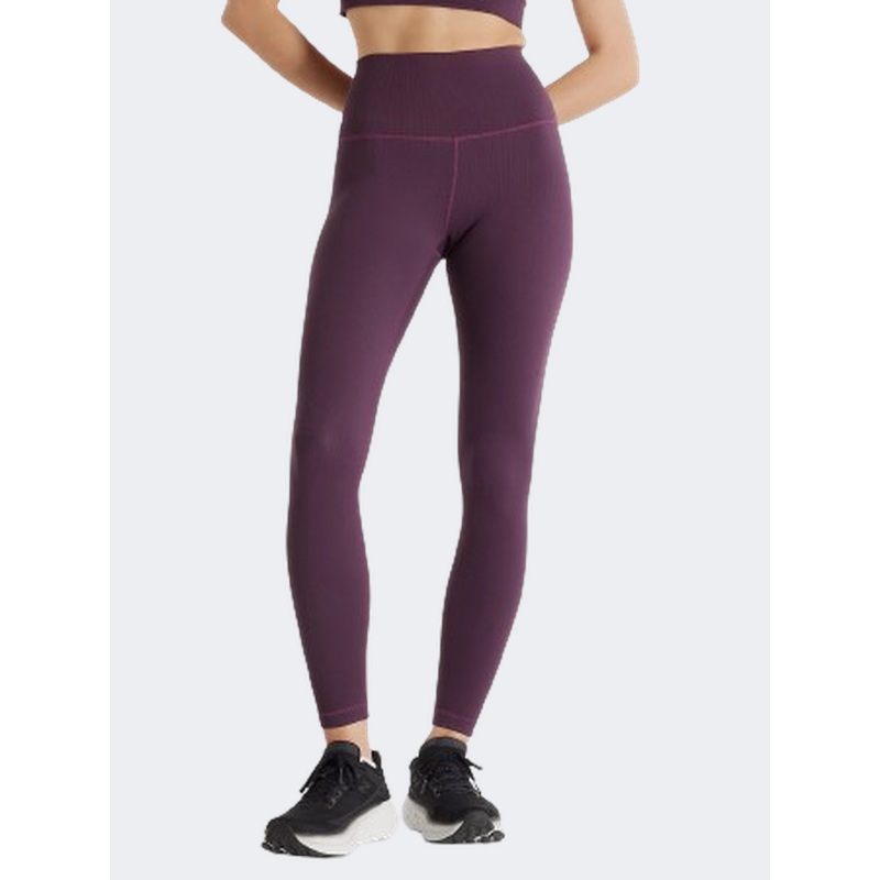 New Balance Ribbed 27 Inch Women Lifestyle Tight Plum Brown