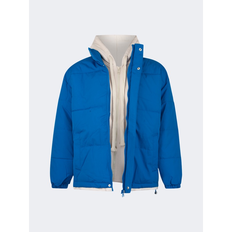 Oil And Gaz Hooded Unisex Lifestyle Puffer Jacket Blue