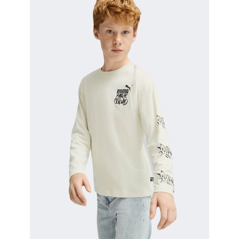 Puma Essential Plus Mid 90S Boys Lifestyle Long Sleeve Alpine Snow