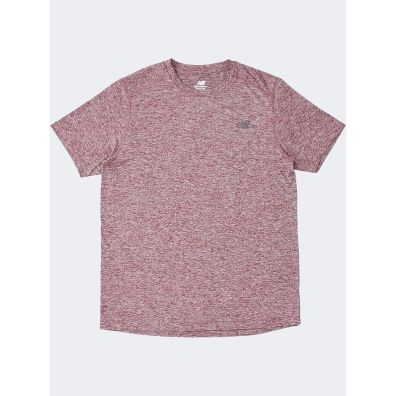New Balance Core Heathered Men Performance T-Shirt Washed Burgundy
