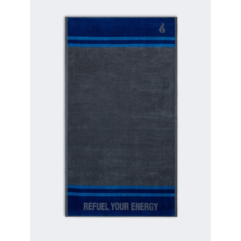 Oil And Gaz Cotton Unisex Beach Towel Grey/Navy/Blue