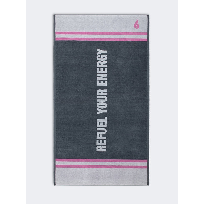 Oil And Gaz Cotton Women Beach Towel Grey/ Pink