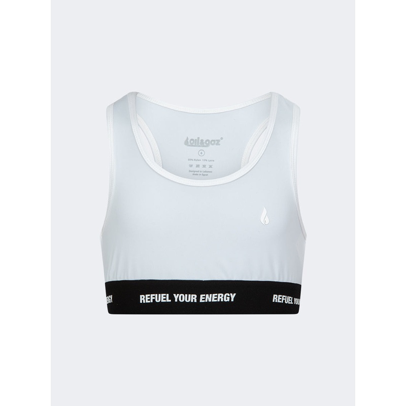 Oil And Gaz Light Support Kids-Girls Lifestyle Bra White