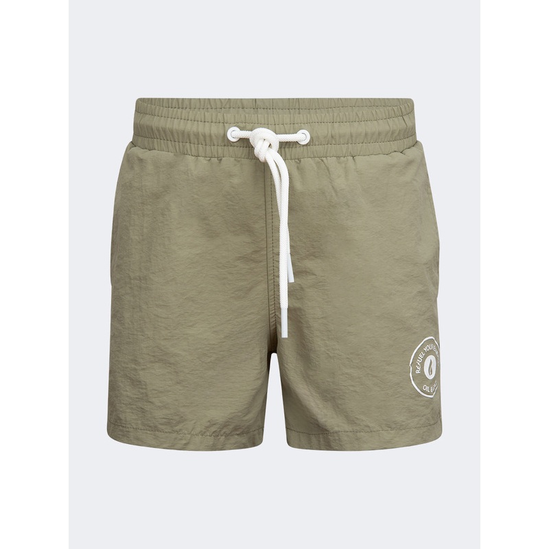 Oil And Gaz Plain Kids-Boys Swim Short Army
