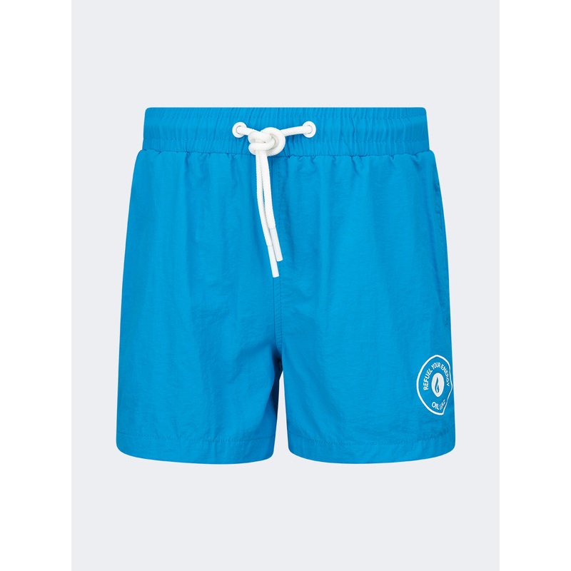 Oil And Gaz Plain Kids-Boys Swim Short Light Blue