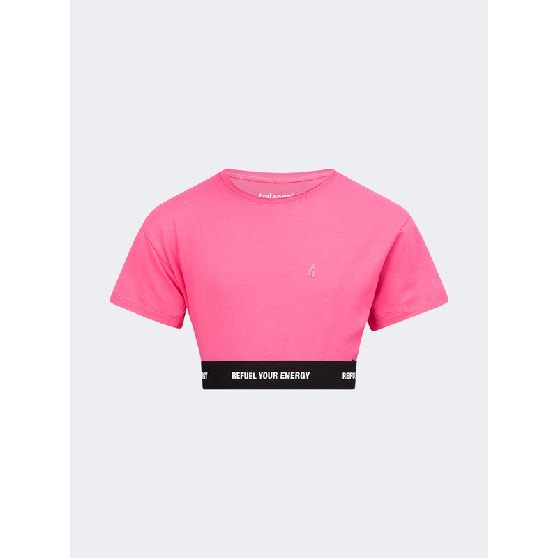 Oil And Gaz Plain Kids-Girls Lifestyle T-Shirt Fuchsia