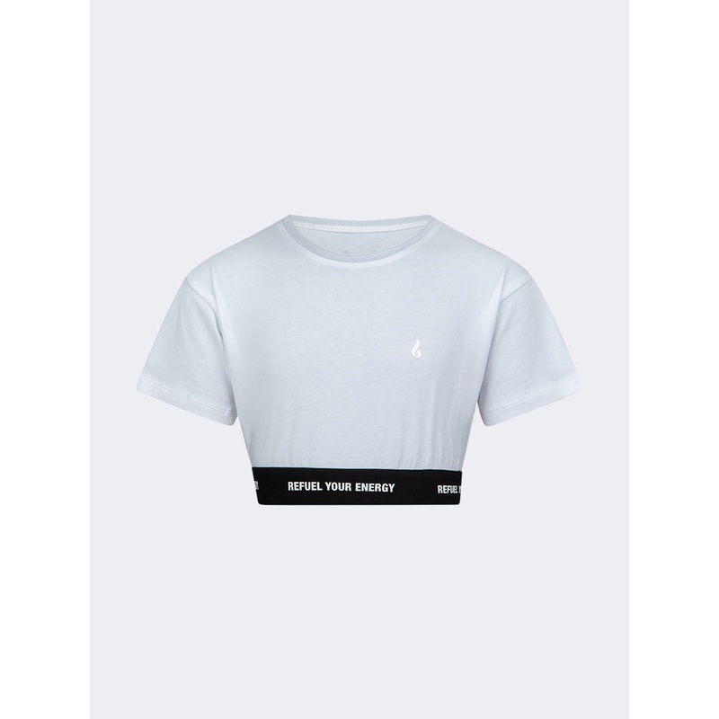Oil And Gaz Plain Kids-Girls Lifestyle T-Shirt White