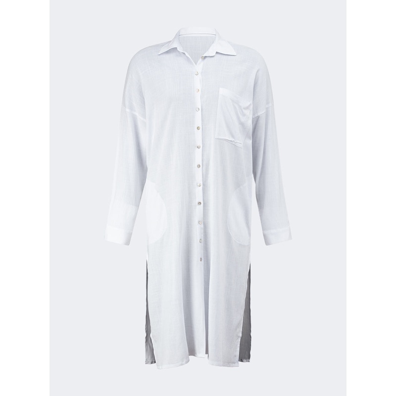 Oil And Gaz Plain Women Lifestyle Dress White