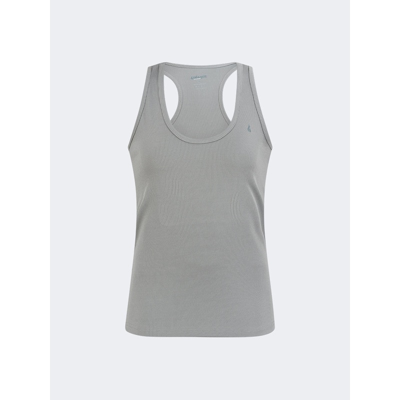 Oil And Gaz Ribbed Women Training Tank Grey