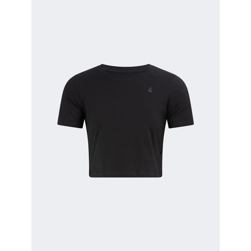 Oil And Gaz Round Neck Women Lifestyle T-Shirt Black