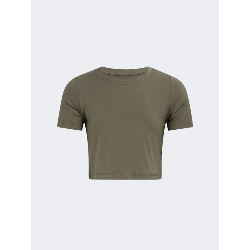 Oil And Gaz Round Neck Women Lifestyle T-Shirt Olive