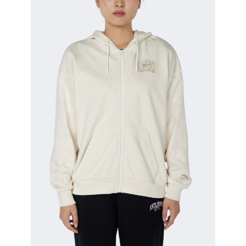 Anta Sports Club Women Lifestyle Hoody Off White