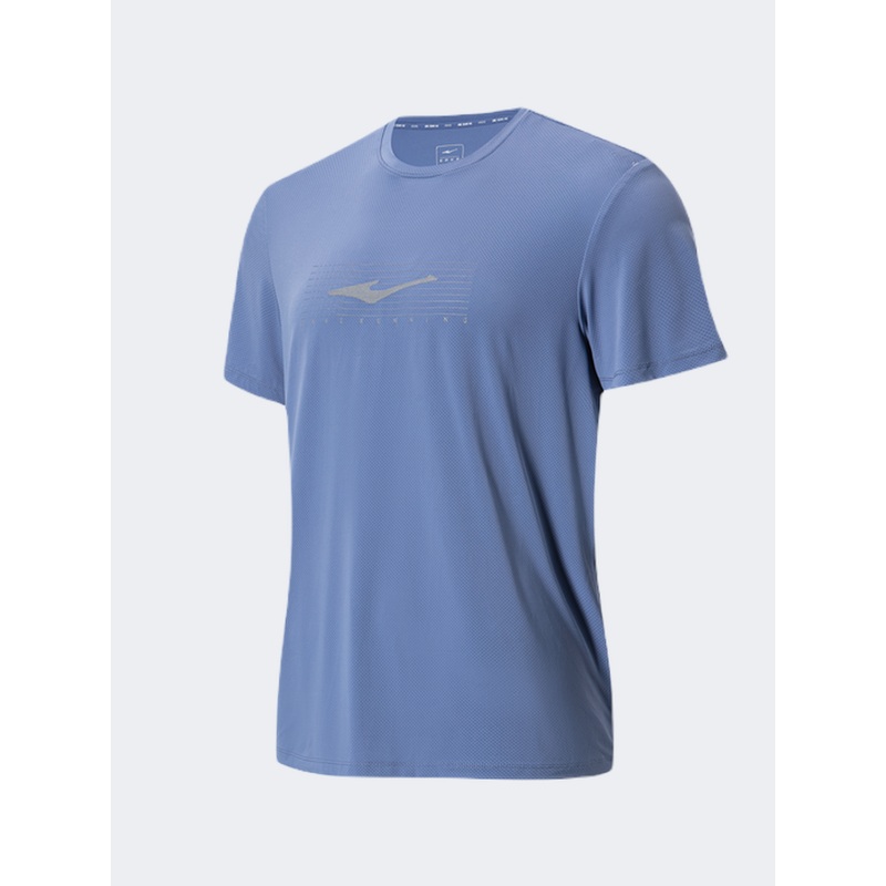 Erke Crew Men Running T-Shirt Floating Blue