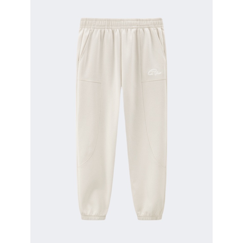 Erke Knitted Cropped Women Lifestyle Pant Light Khaki