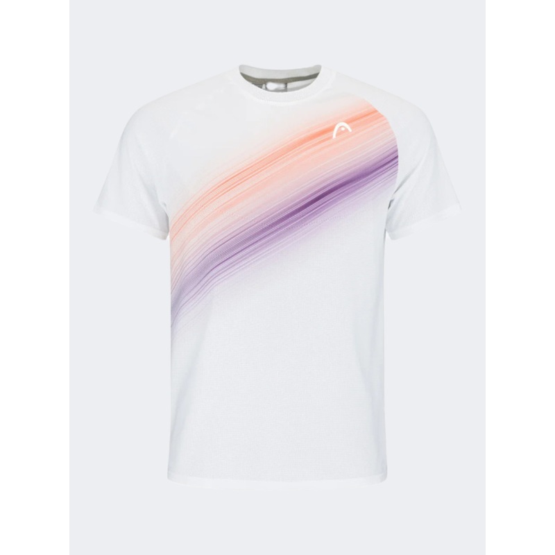 Head Performance Men Tennis T-Shirt White/Orange/Purple