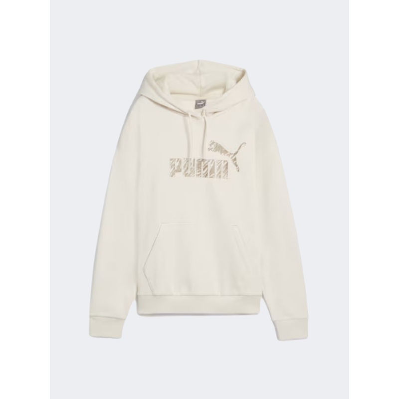Puma Essential Plus Animal Fleece Women Lifestyle Hoody Alpine Snow
