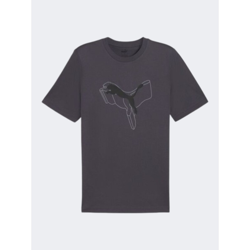 Puma Essential Plus Logo Lab Cat Men Lifestyle T-Shirt Galactic Grey
