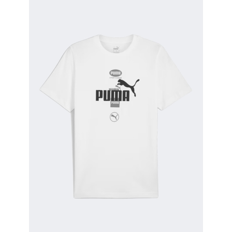 Puma Power Graphic Men Lifestyle T-Shirt White/Black/Grey
