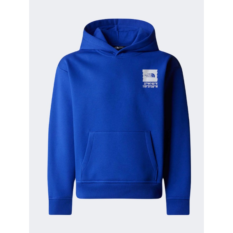 The North Face Coordinates Graphic Oversized Boys Lifestyle Hoody Blue