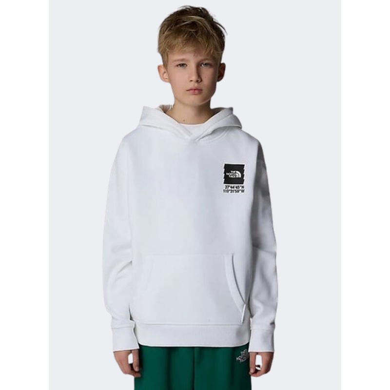 The North Face Coordinates Graphic Oversized Boys Lifestyle Hoody White/Black