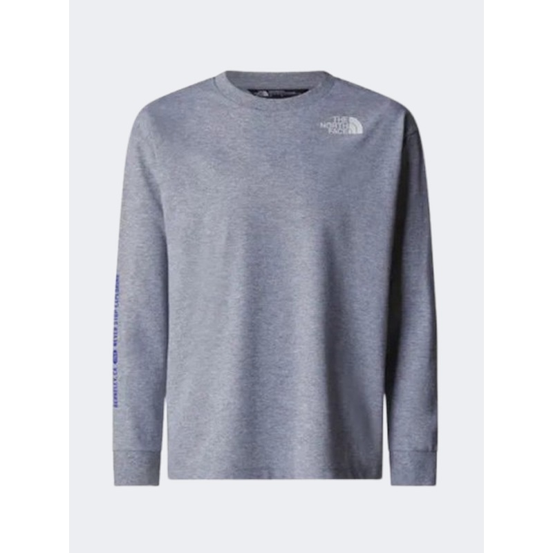 The North Face Varsity Graphic Oversized Kids Lifestyle Long Sleeve Grey