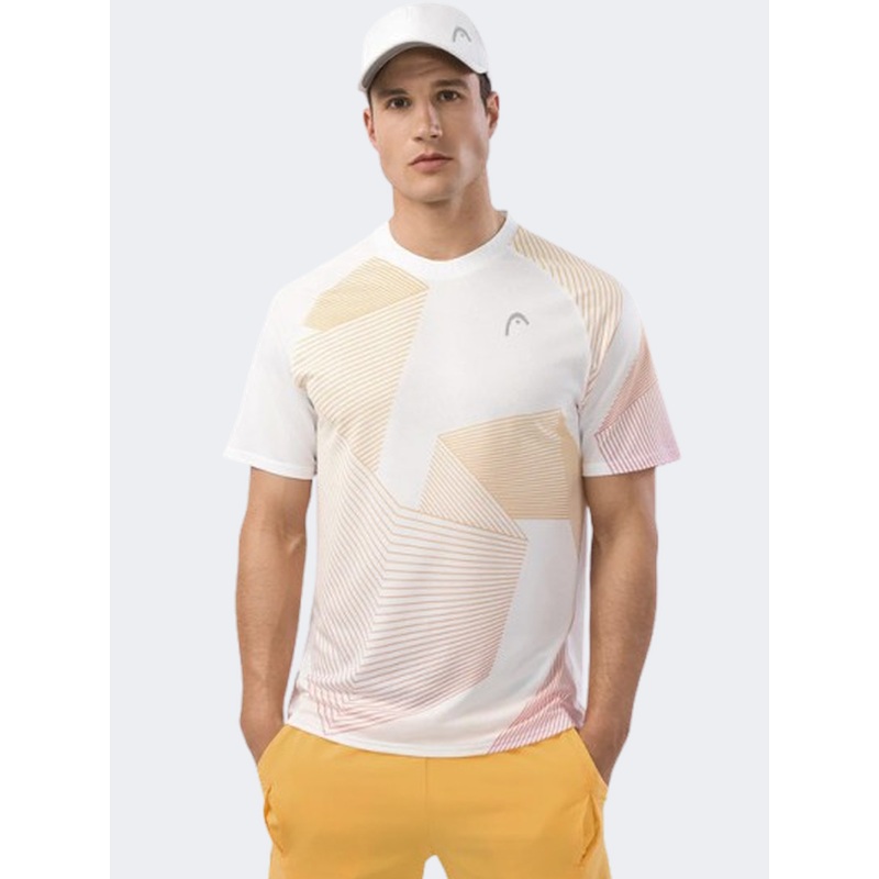 Head Performance Mc Melbourne Men Tennis T-Shirt White/Orange/Red