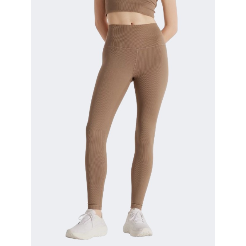 New Balance Ribbed 27 Inch Women Lifestyle Tight Mushroom