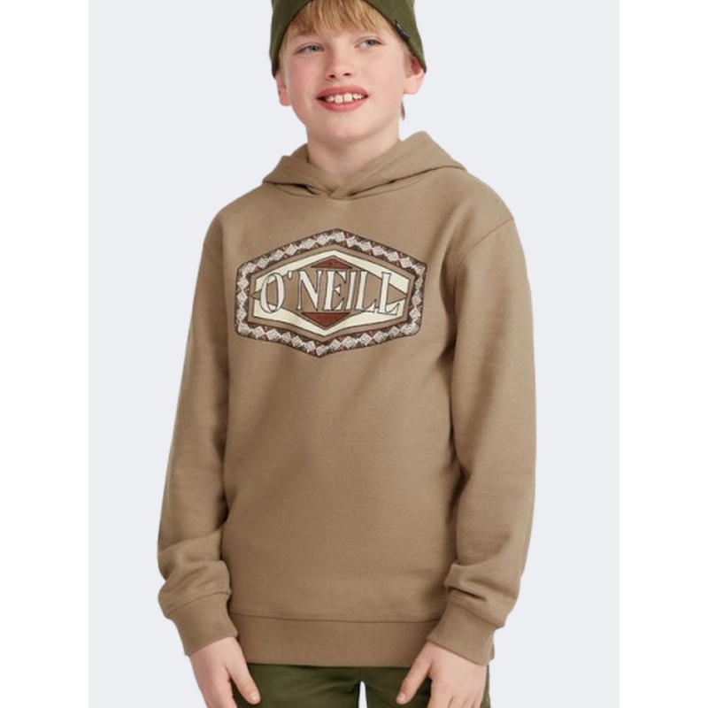 Oneill Front Print Boys Lifestyle Hoody Concrete